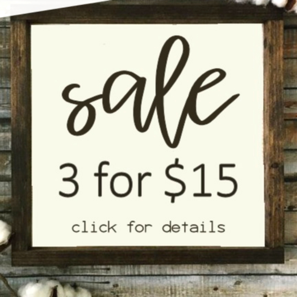 3 for $15 sale!!!